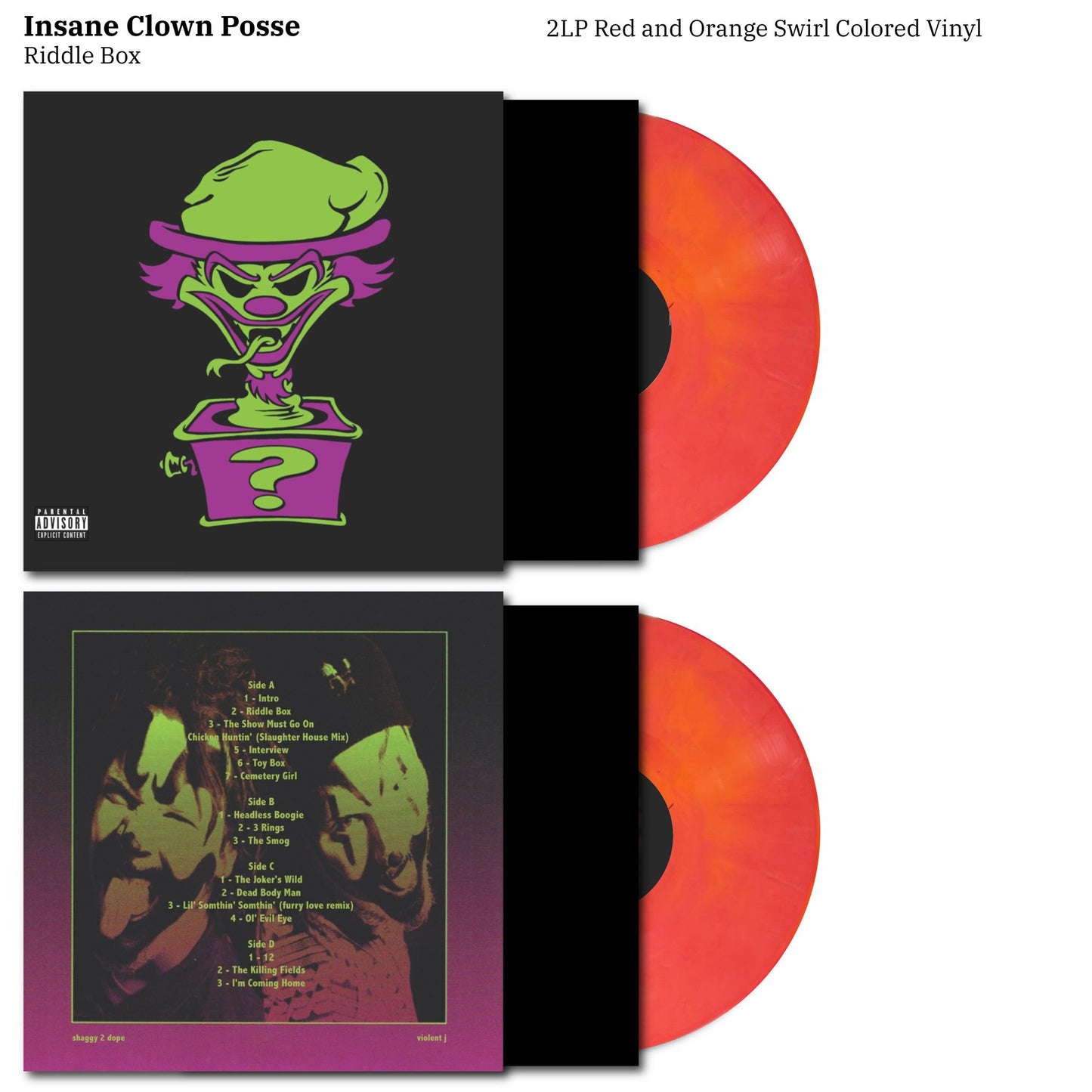 Insane Clown Posse – Riddle Box "2LP COLOURED VINYL RECORD "