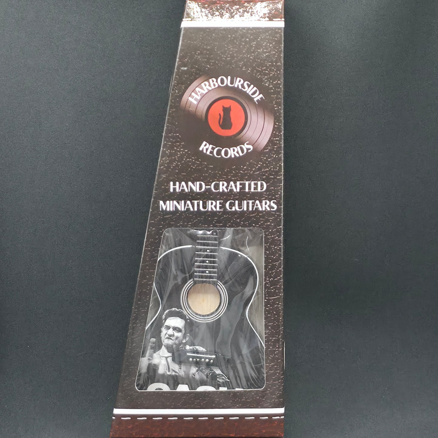 Miniature Guitar - Johnny Cash Black Acoustic - Model Guitar Inc Stand