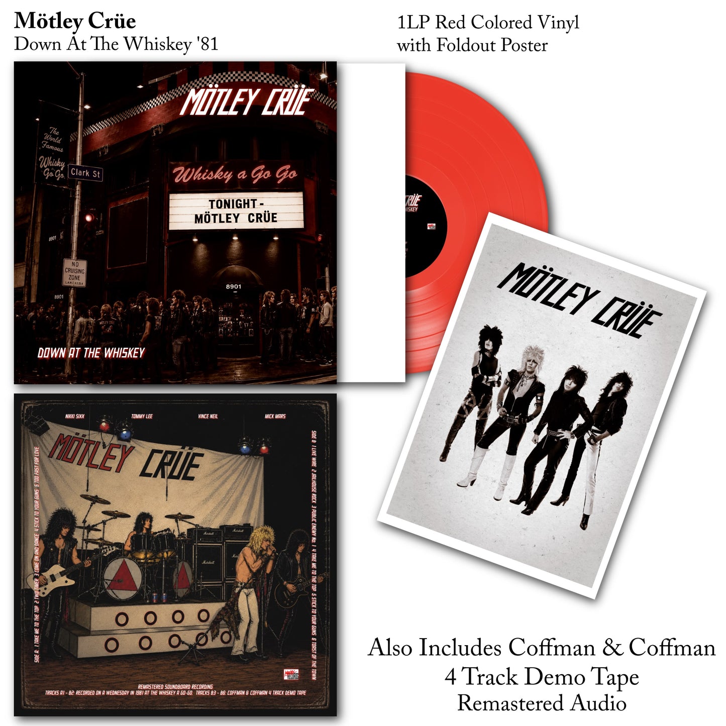 Motley Crue - Down At The Whiskey '81 / Coffman Demo Tape Vinyl Record LP