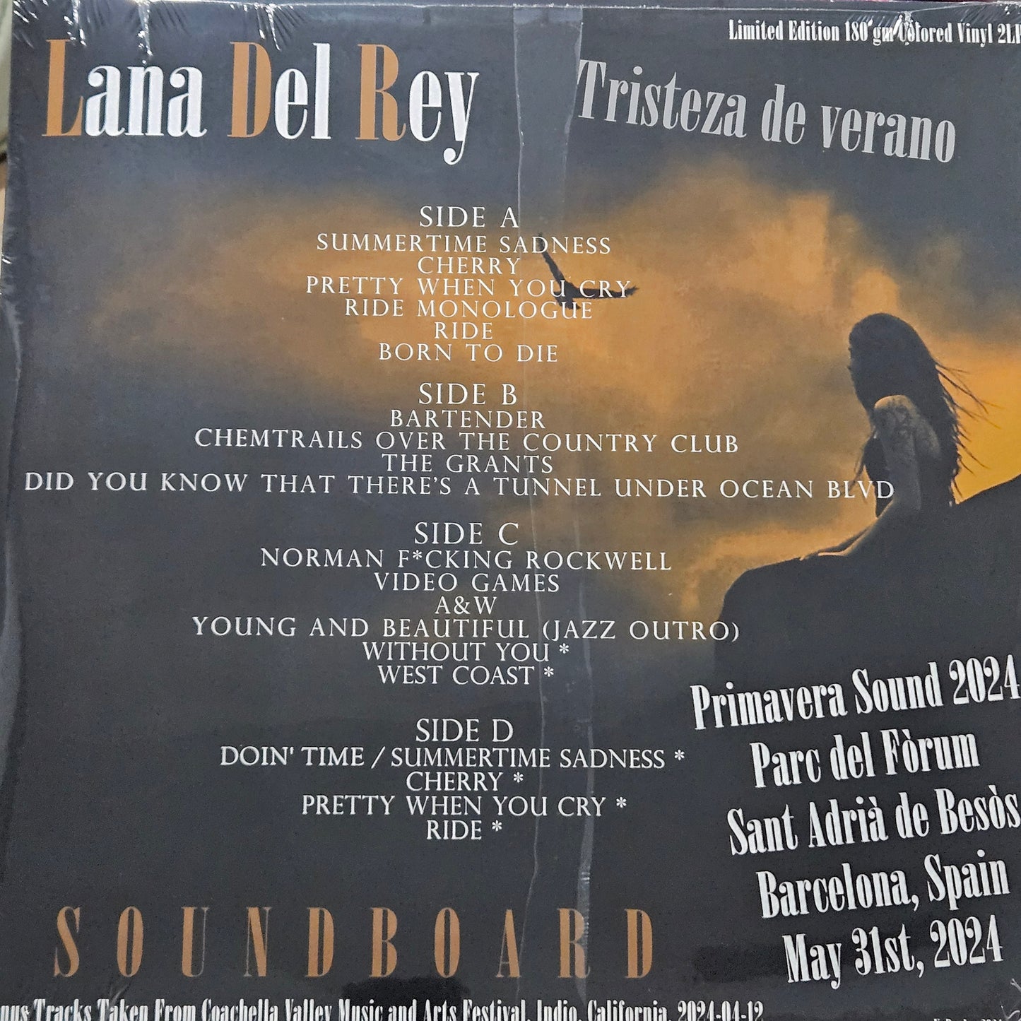 Lana Del Rey - Tristeza De Verano LIVE "2LP COLOURED VINYL RECORD RED VINYL