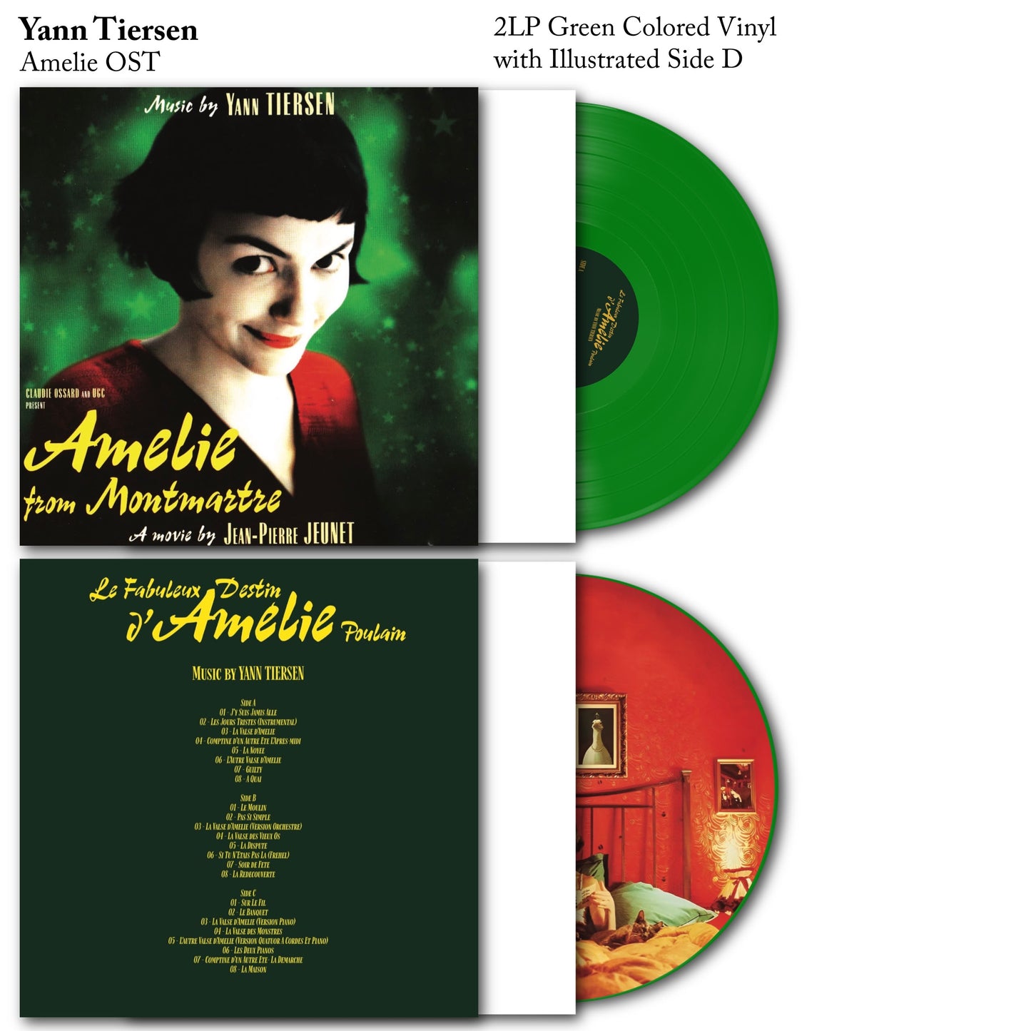 Amelie Motion Picture Soundtrack Yann Tiersen OST Vinyl Record 2LP Inc Poster Le Fabuleux Destin D'Amélie Poulain