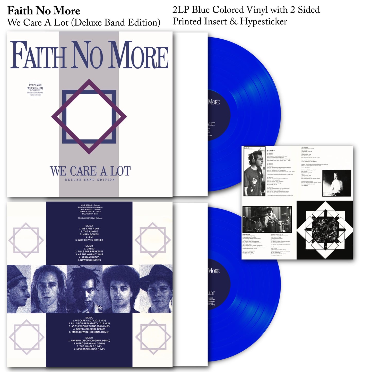 Faith No More - We Care A Lot Vinyl Record 2LP ( We Care Alot / Debut )
