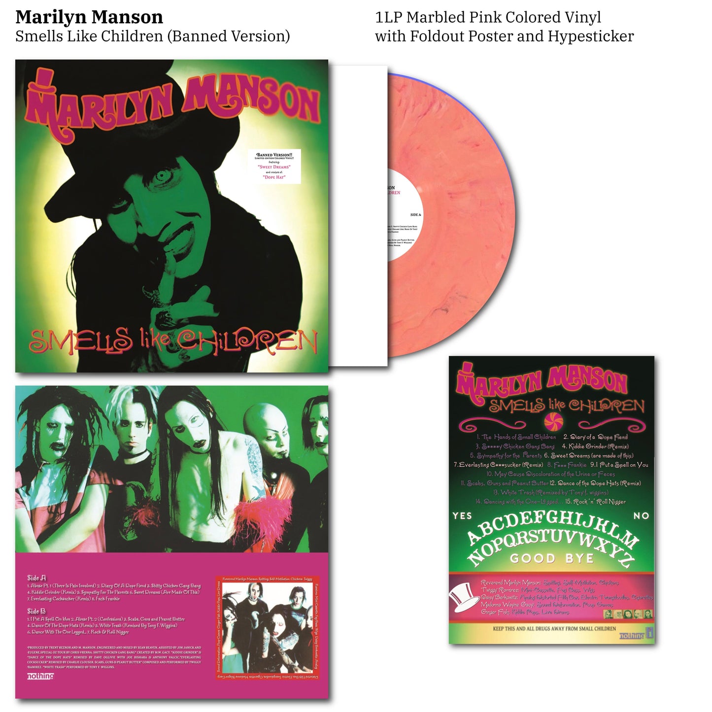 Marilyn Manson - Smells Like Children Vinyl Record LP Banned Uncensored Version