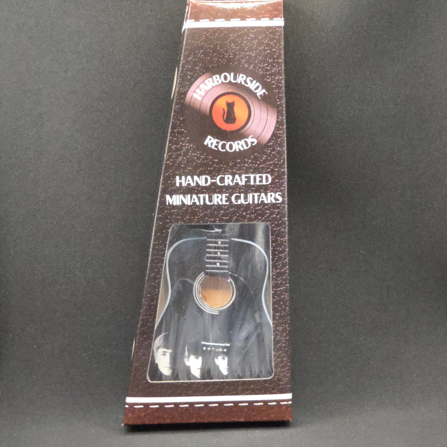 Miniature Guitar - The Beatles Black Acoustic Gibson - Model Guitar Inc Stand