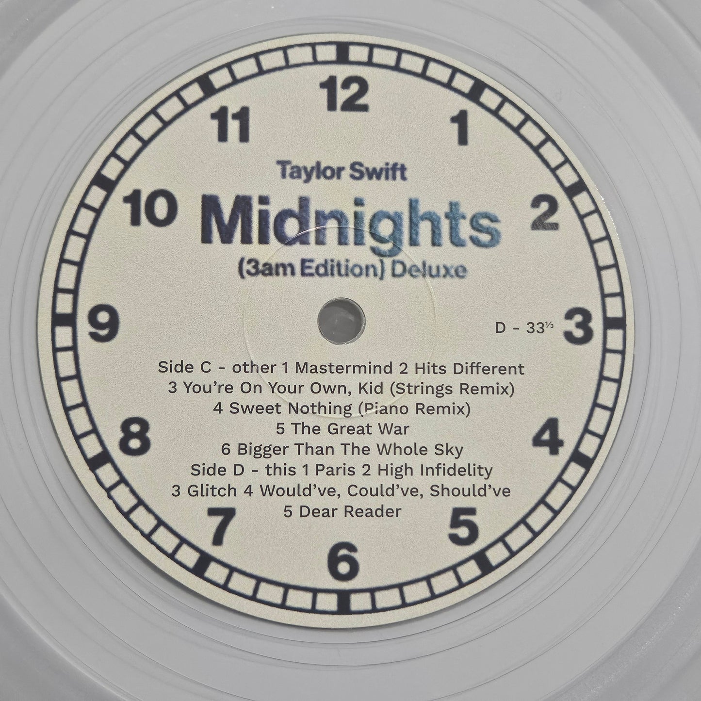 TAYLOR SWIFT MIDNIGHTS 3AM EDITION! VINYL 2LP CLEAR VINYL UNOFFICIAL New and Sealed !