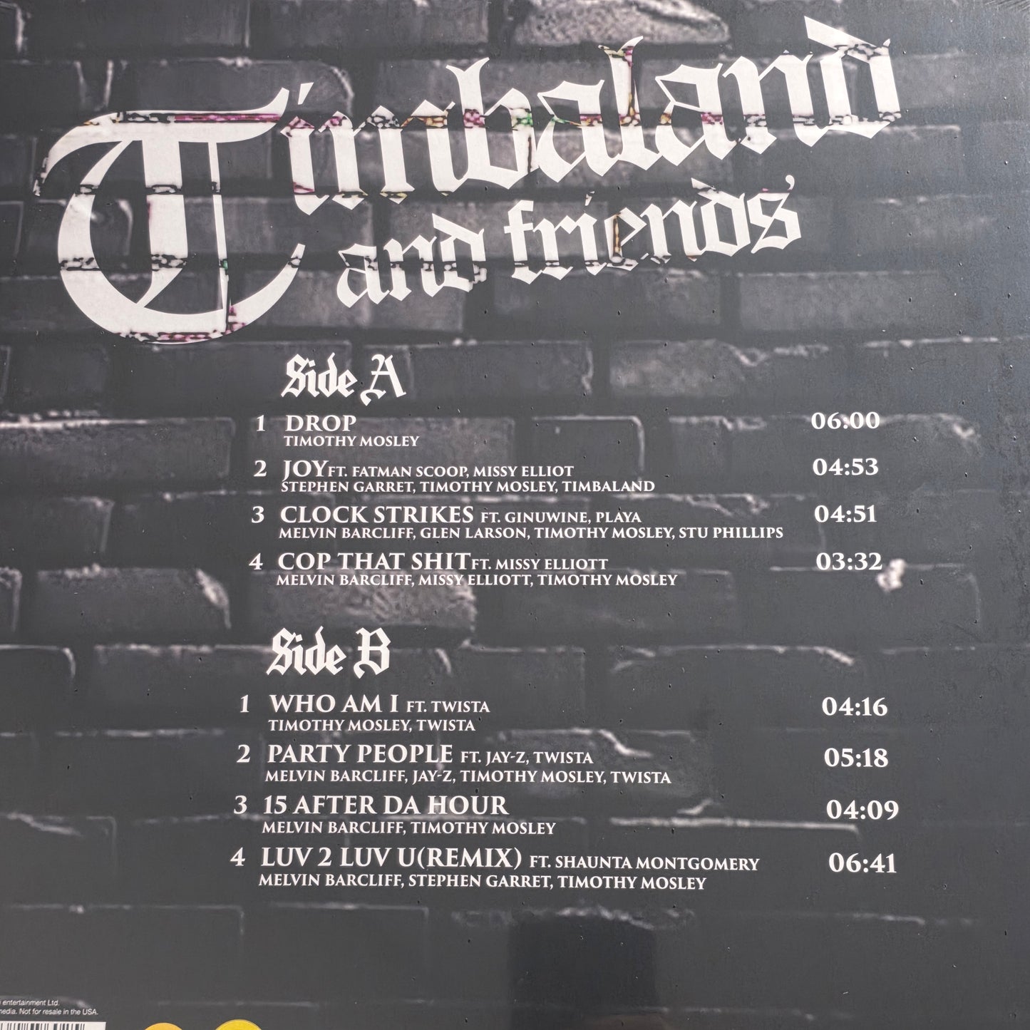 Timbaland - Timbaland and Friends Vinyl Record LP