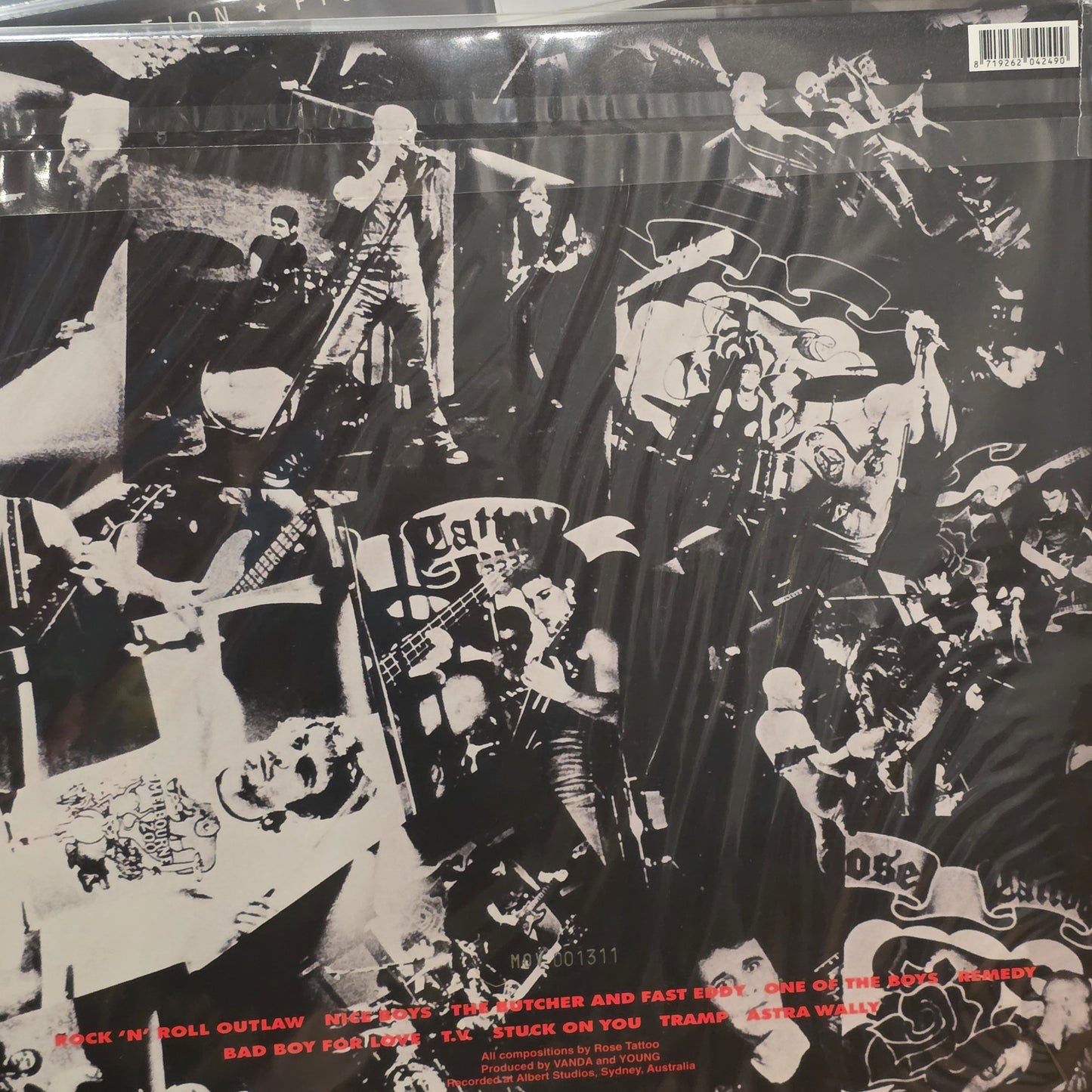 Rose Tattoo - Rose Tattoo Self Titled Vinyl Record LP Limited Edition/1500 Black & White Swirl