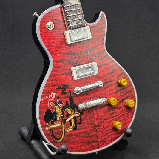 Miniature Guitar - Slash Guns N Roses Snake Pit Gibson Les Paul - Model Guitar Inc Stand