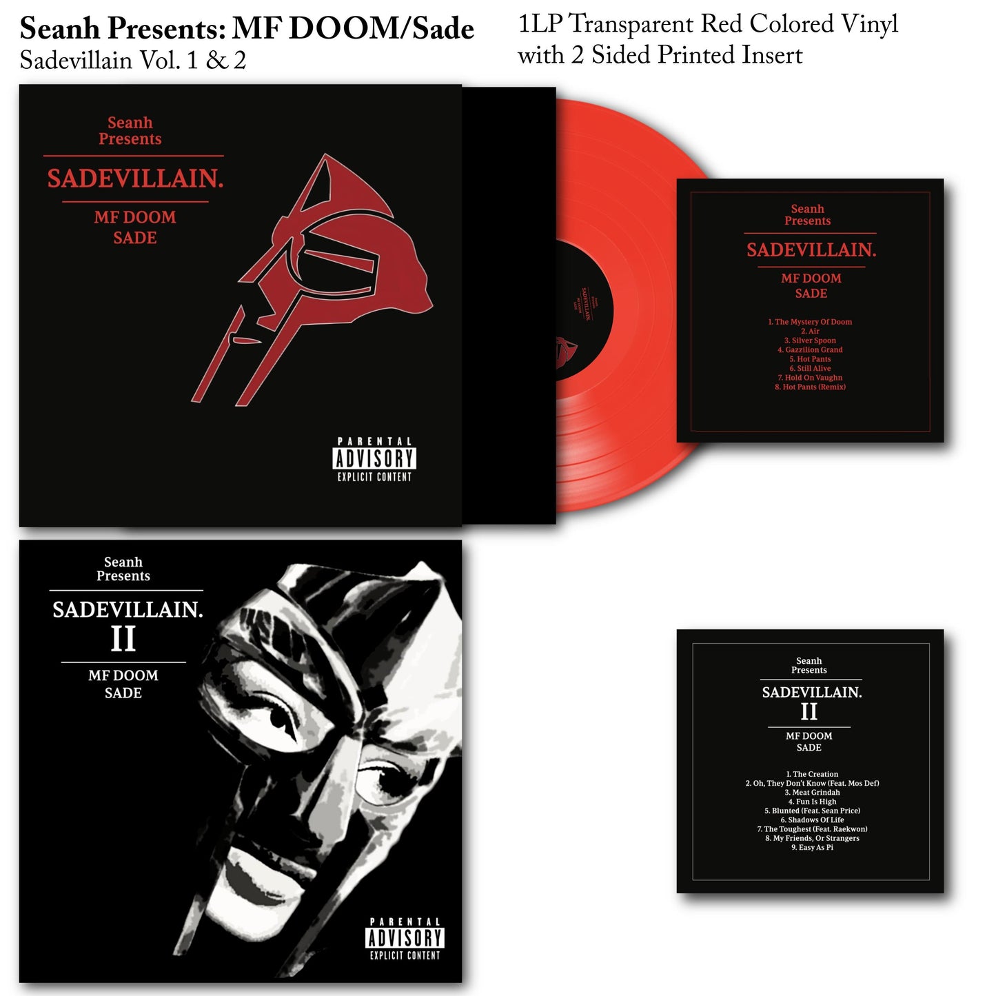 MF Doom Vs. Sade - Sadevillain Volume 1 & 2 - The Mixtape - LP Vinyl Record 2026 MFDOOM SADE