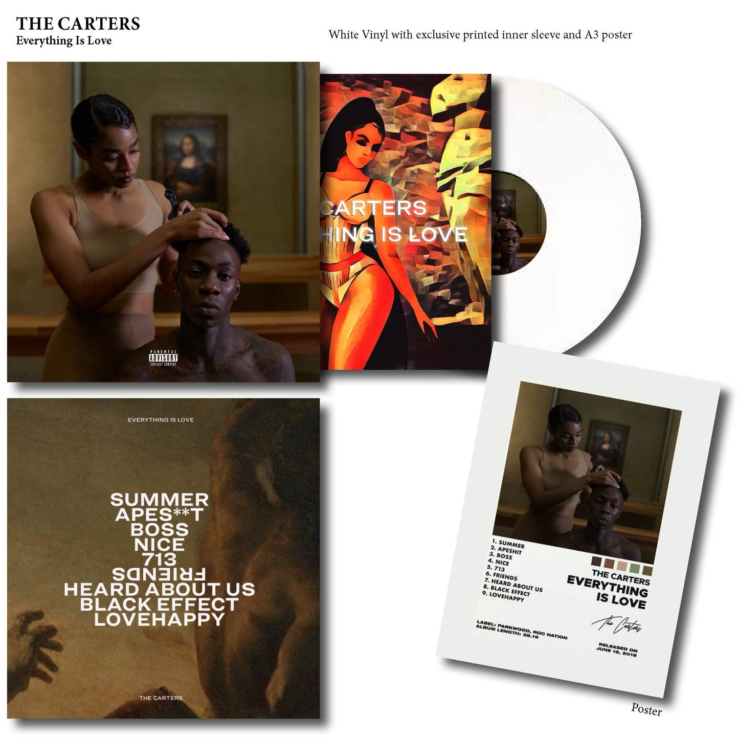 The Carters - Everything is Love Vinyl Record LP Coloured + Poster ( Jay Z Beyonce )