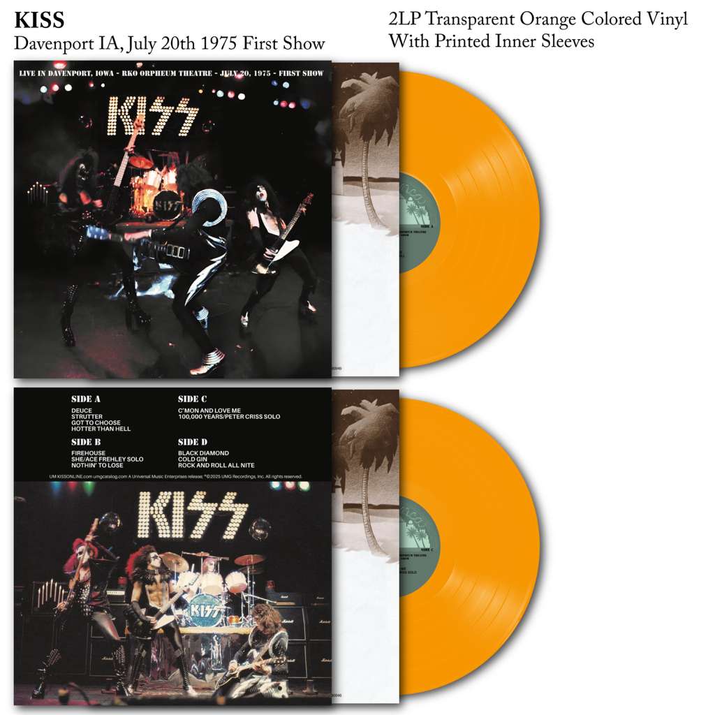 KISS - Live In Davenport Orpheum L.A July 20th 1975 Vinyl Record 2LP