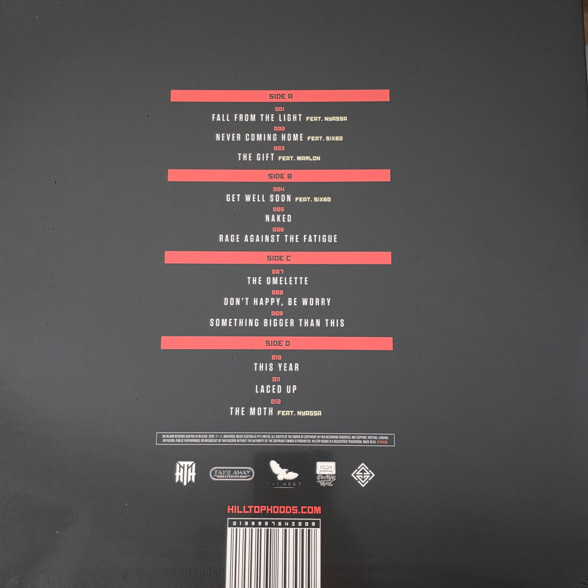 Hilltop Hoods - Fall From The Light (2xLP, Black Vinyl ) Vinyl Record / LP