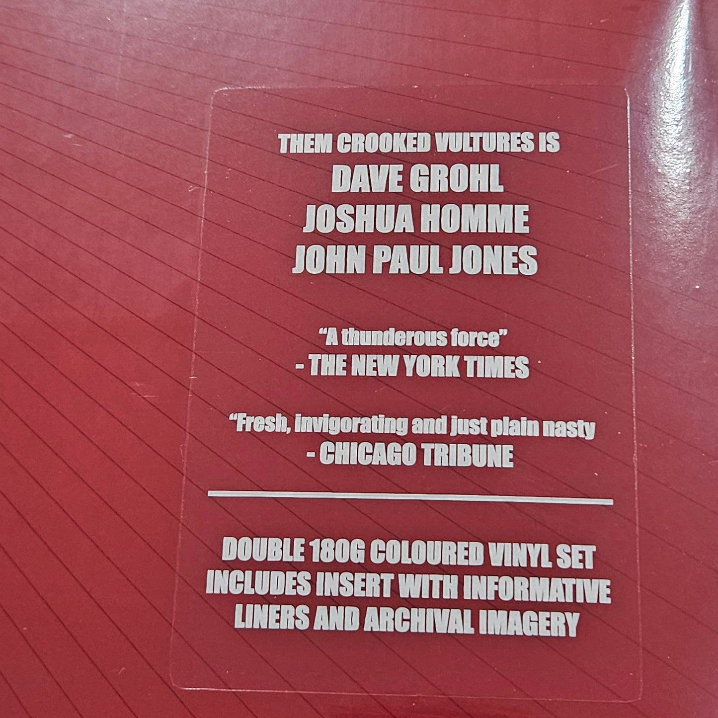 THEM CROOKED VULTURES VINYL RECORD - SELF TITLED 2LP UNOFFICIAL RED COLOURED FOO QUEENS LED