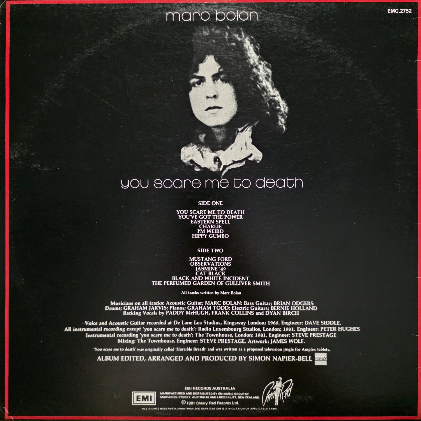 Marc Bolan - You Scare Me To Death (LP, Album, Pic) Vinyl Record / LP
