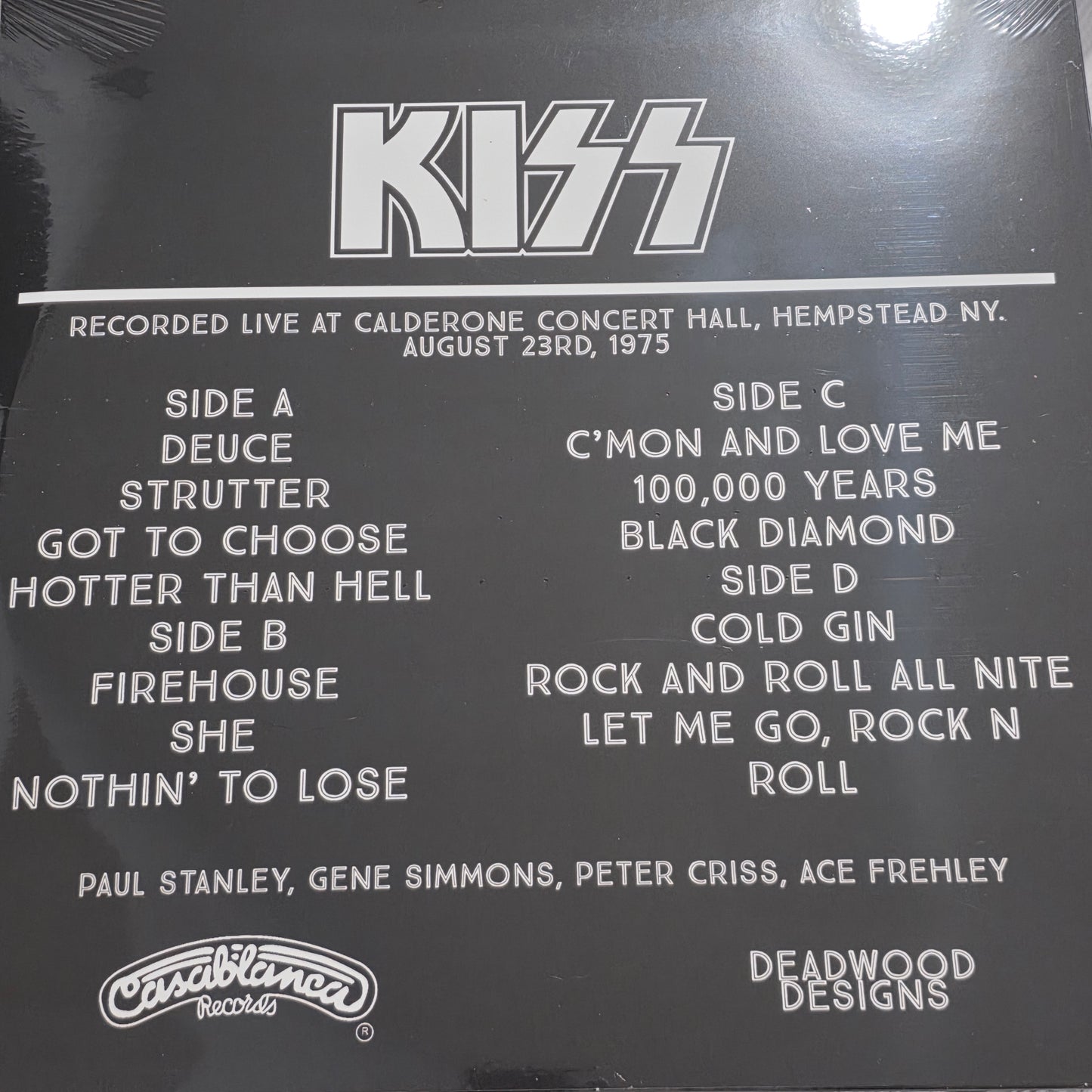 Kiss - HEMPSTEAD On Tour! Live Clear Vinyl 1975 "2LP COLOURED VINYL RECORD"