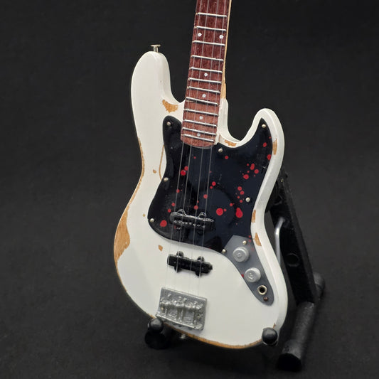 Miniature Guitar - Flea Red Hot Chili Peppers RHCP Fender Jazz Bass - Model Guitar Inc Stand