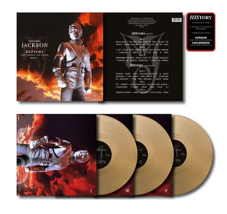 MICHAEL JACKSON - HIStory Past, Present And Future - Book I Vinyl 3XLP GOLD VINYL NEW AND SEALED