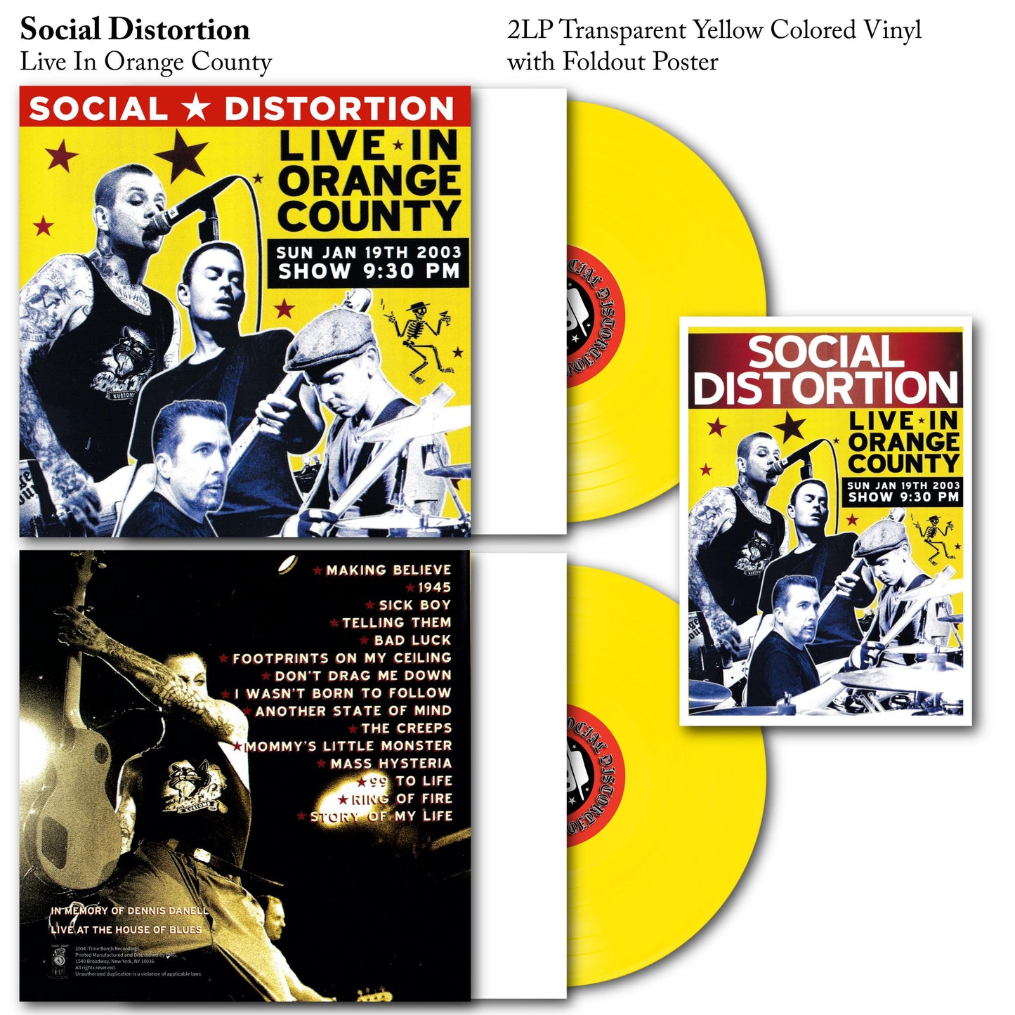 Social Distortion - Live In Orange County 2LP Vinyl Record