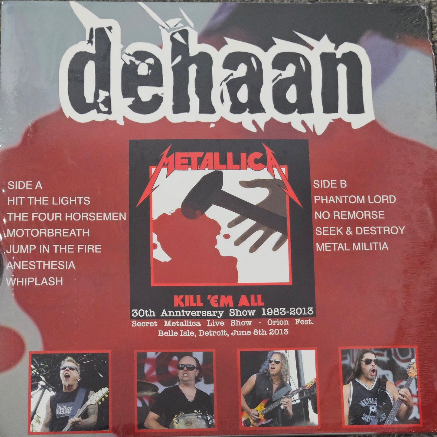 Metallica - Dehaan Live – Kill 'Em All - Detroit, Michigan June 8, 2013 "WHITE COLOURED VINYL"