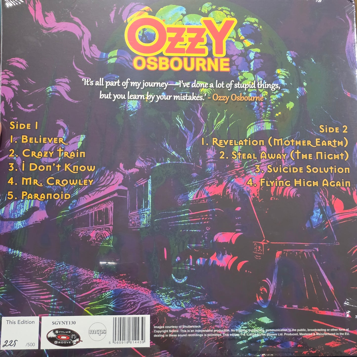 OZZY OSBOURNE - CRAZY TRAIN LIVE 1981 MONTREAL VINYL RECORD