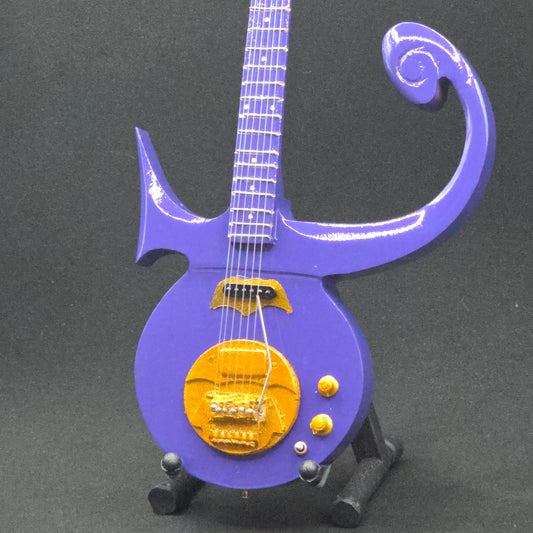 Miniature Guitar - Prince Purple Rain - Model Guitar Inc Stand
