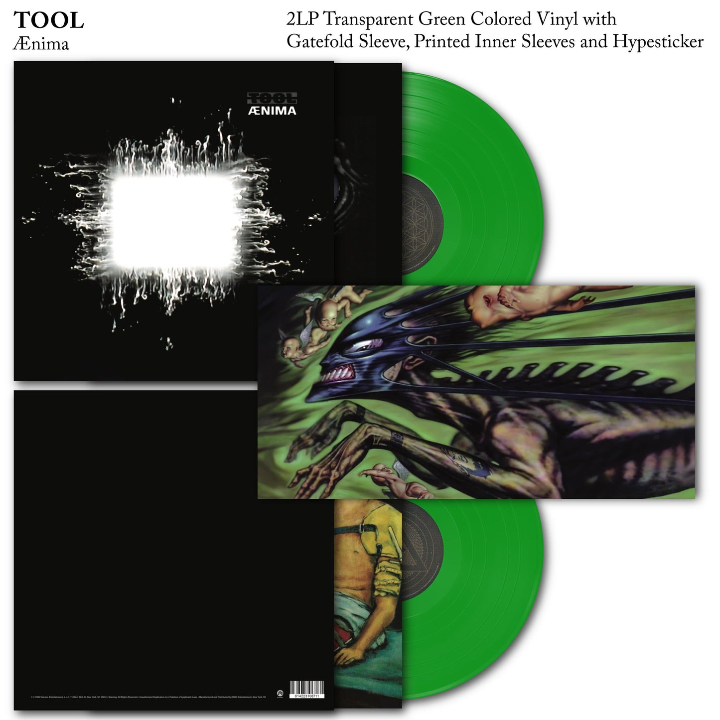 Tool – Ænima AENIMA 2LP COLOURED VINYL RECORD GATEFOLD SLEEVE GREEN VINYL
