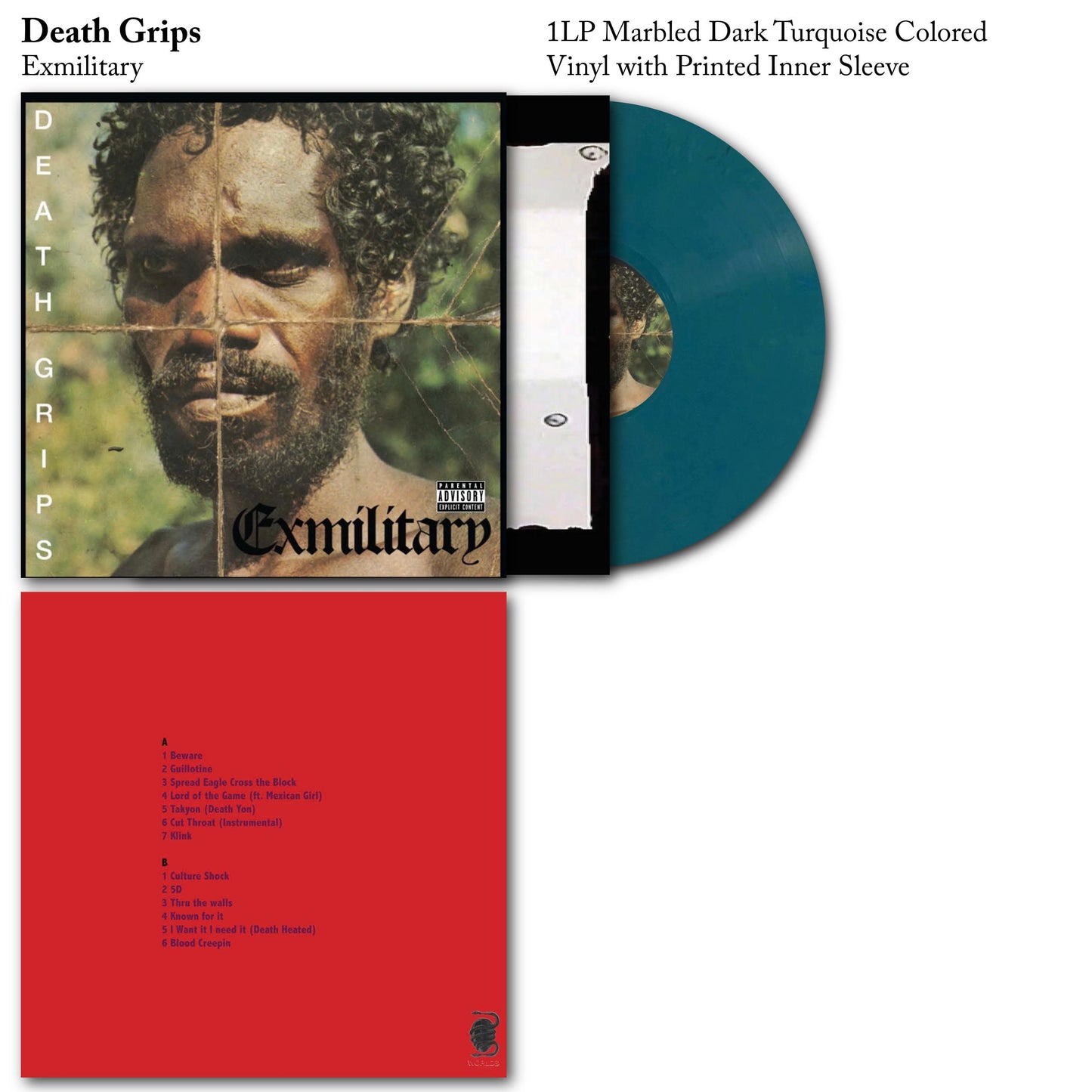 Death Grips - Ex Military Exmilitary Vinyl Record LP Turquoise Coloured