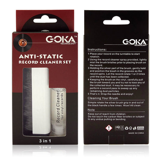 Vinyl Record Cleaning Set Kit Turntable Anti static Carbon Fibre Brush Cleaner FREE SHIPPING