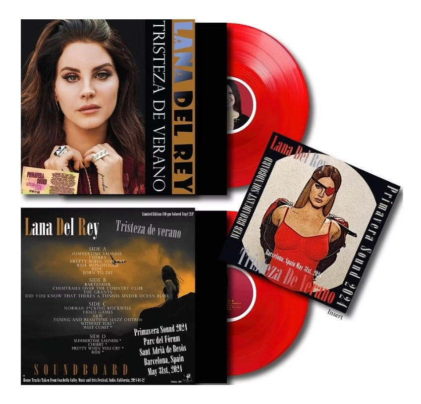 Lana Del Rey - Tristeza De Verano LIVE "2LP COLOURED VINYL RECORD RED VINYL