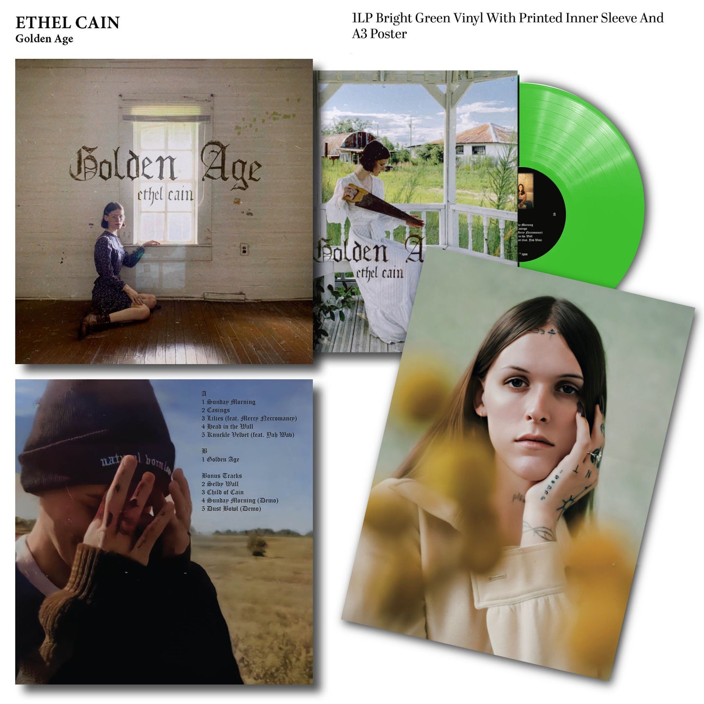 Ethel Cain - Golden Age Vinyl Record LP Inc Poster Green Vinyl