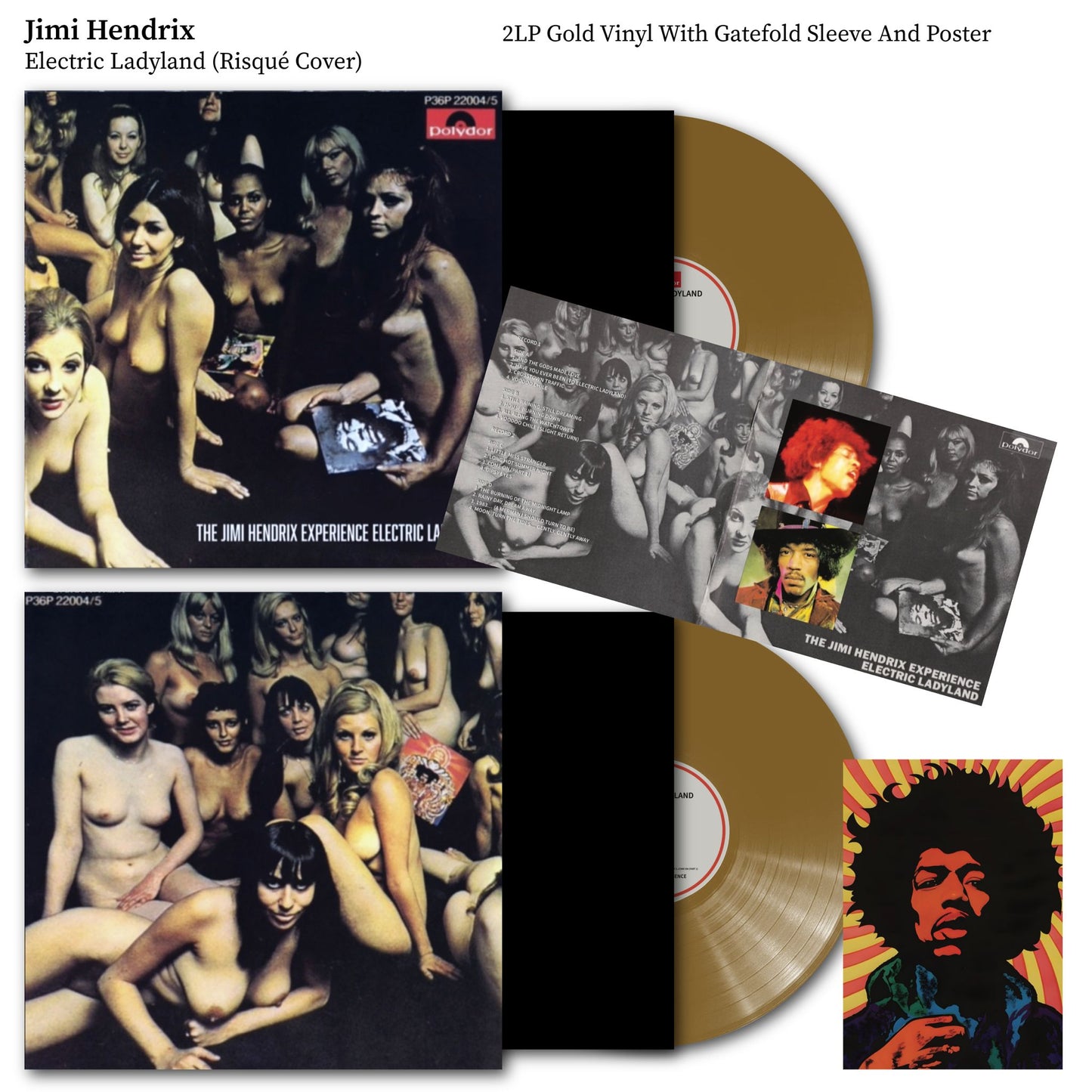 The Jimi Hendrix Experience – Electric Ladyland "2LP COLOURED VINYL RECORD Banned Risque Cover