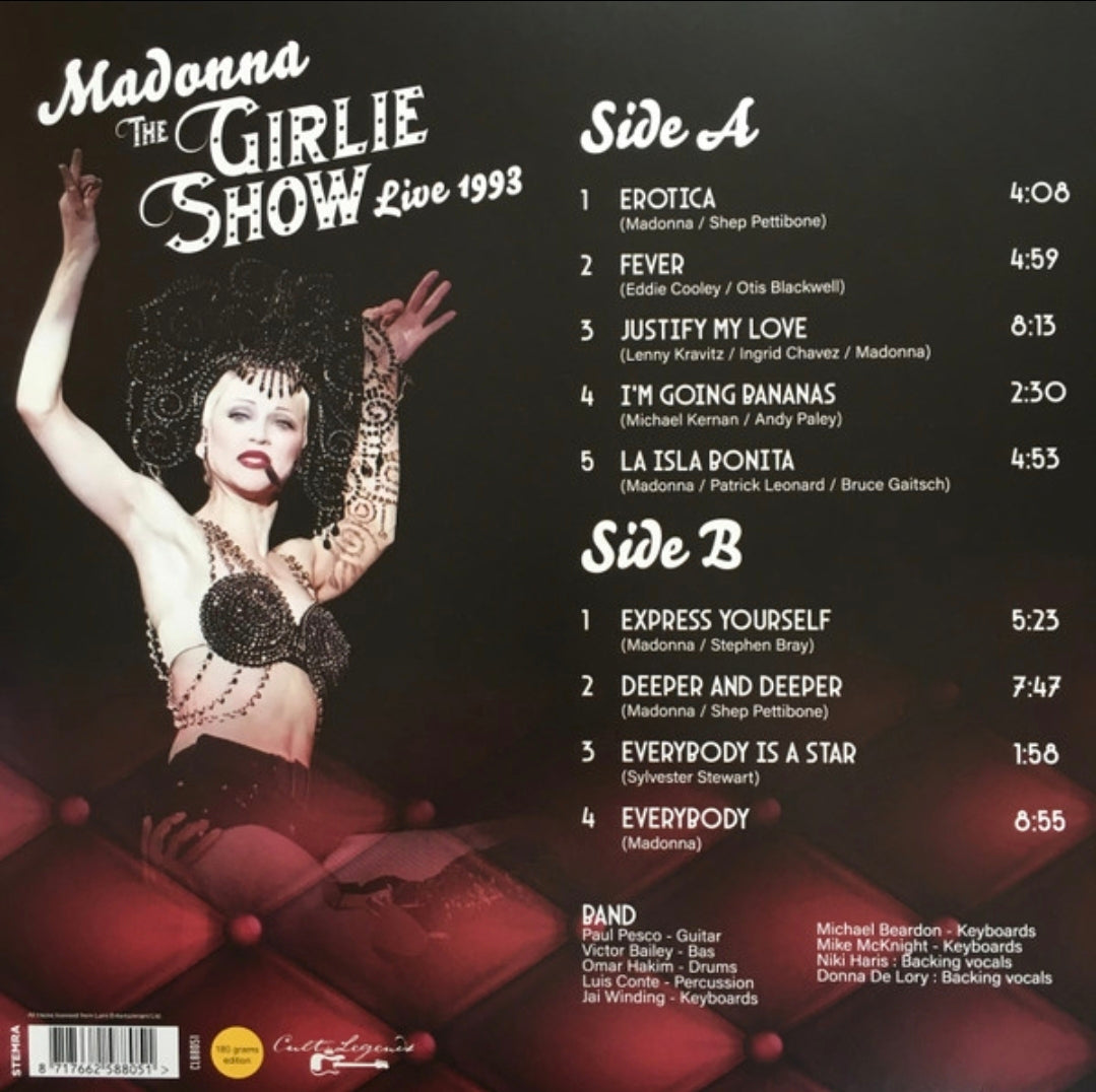 MADONNA THE GIRLIE SHOW LIVE IN JAPAN 1993 VINYL RECORD