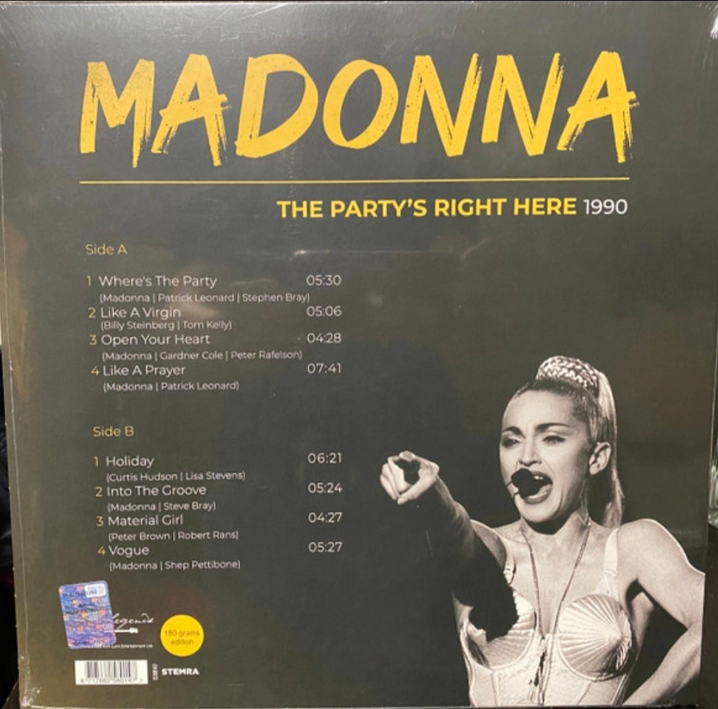 MADONNA THE PARTYS RIGHT HERE LIVE IN DALLAS 1990 VINYL RECORD