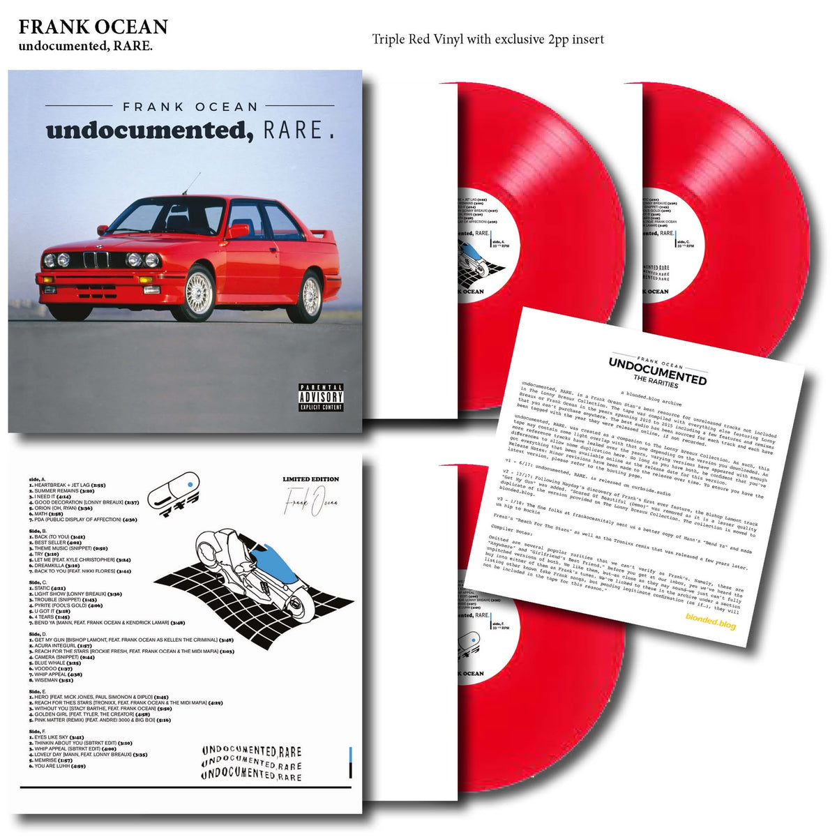 Frank Ocean - Undocumented RARE 3LP Vinyl Record