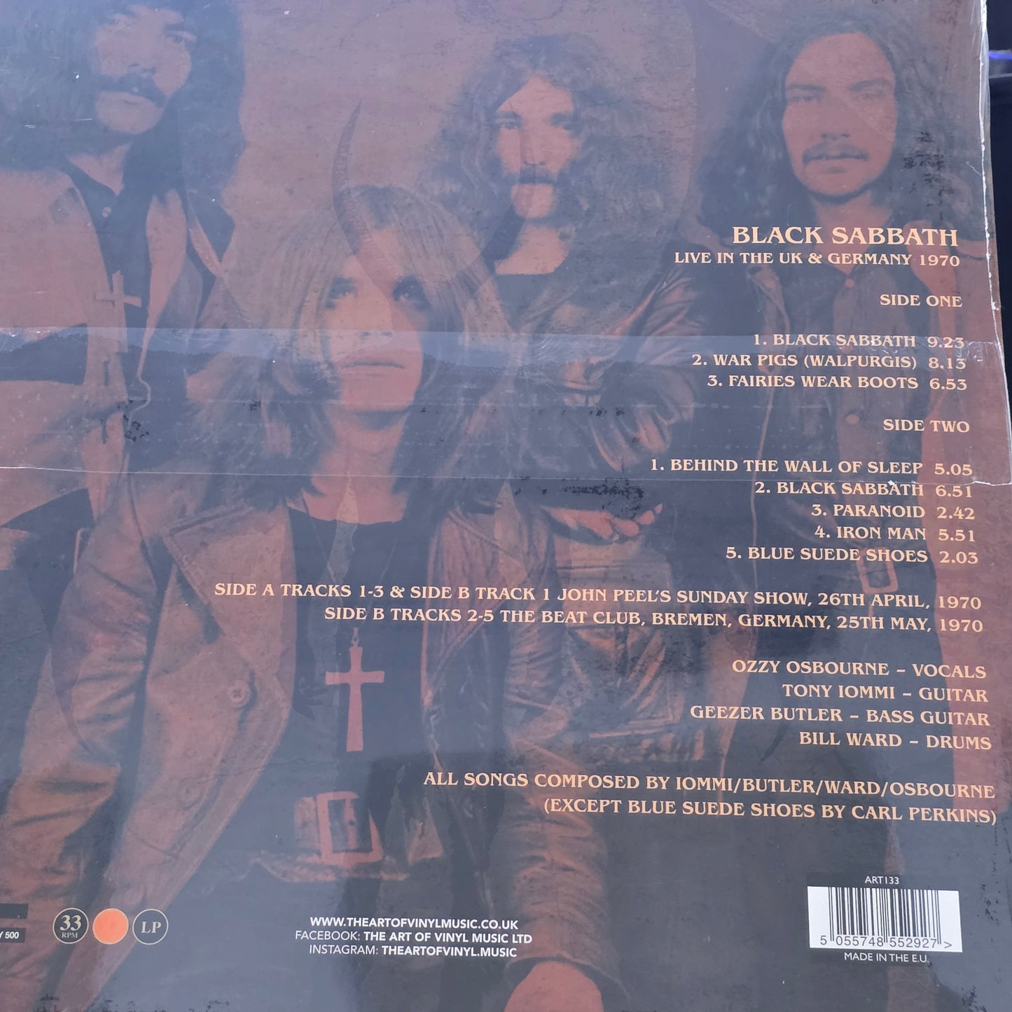 BLACK SABBATH - LIVE IN THE UK & GERMANY 1970 VINYL RECORD LTD ED /500