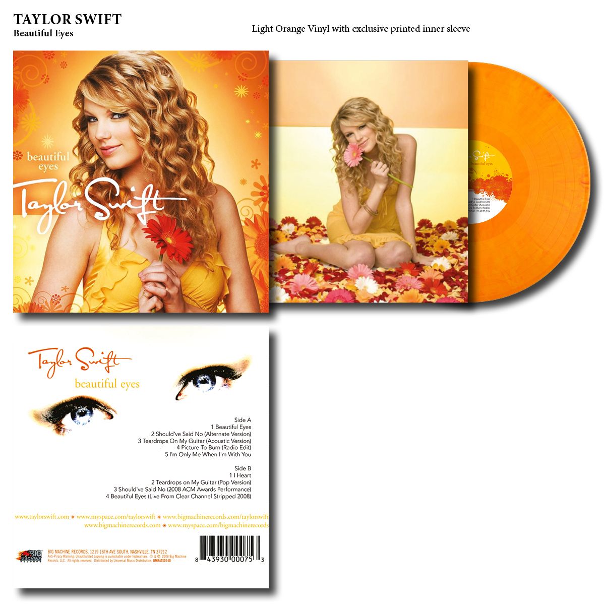 Taylor Swift - Beautiful Eyes Vinyl Record LP