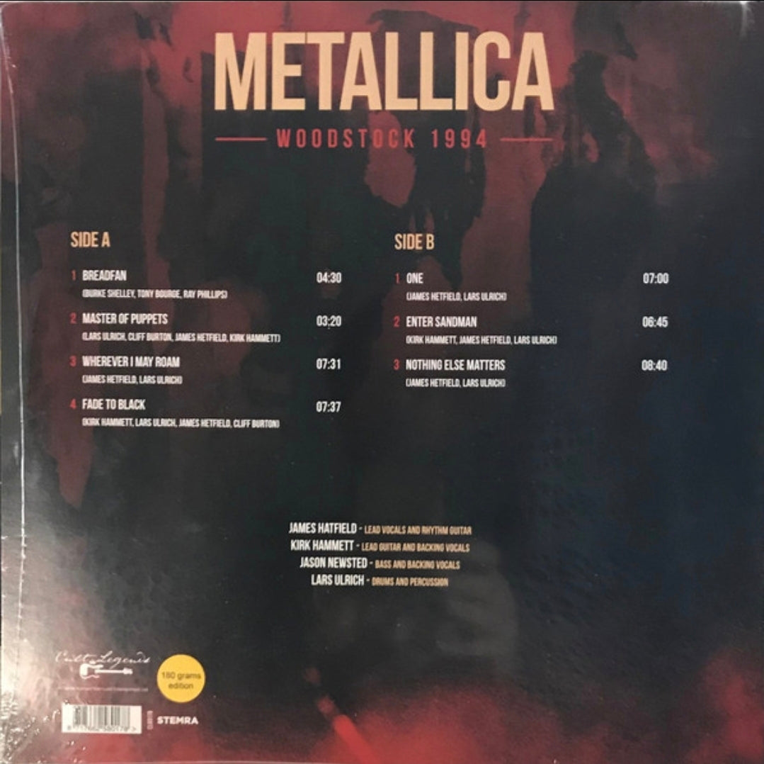 METALLICA WOODSTOCK 1994 LIVE VINYL RECORD