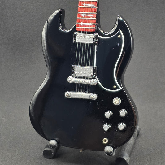 Miniature Guitar - Black Sabbath Tommy Iommi Gibson SG Black - Model Guitar Inc Stand
