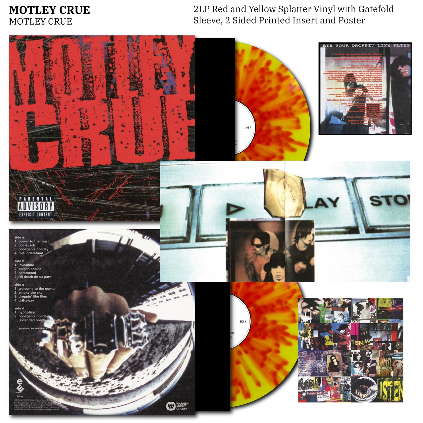 Motley Crue - Self Titled Vinyl Record 2LP