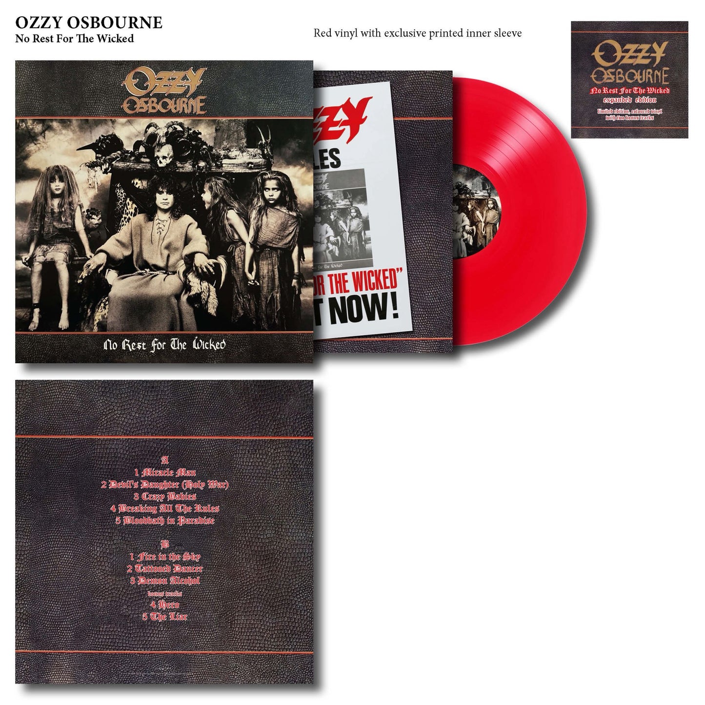 Ozzy Osbourne - No Rest For The Wicked Vinyl Record LP