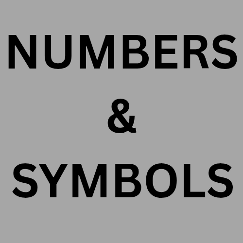 Numbers / Symbols