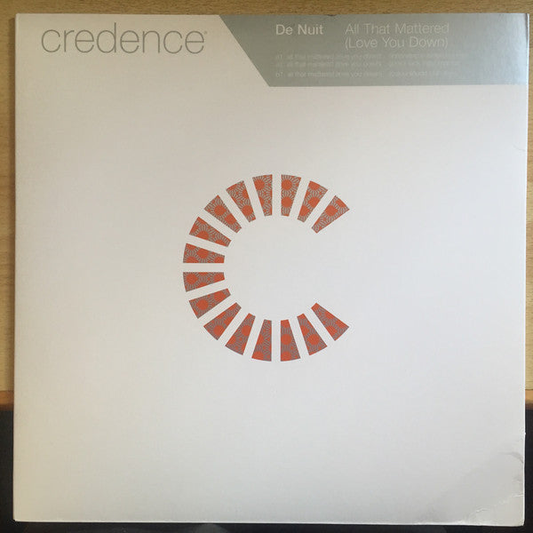 De Nuit : All That Mattered (Love You Down) (12")