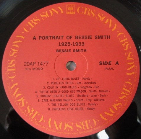 Bessie Smith : A Portrait Of Bessie Smith 1925-1933 (LP, Comp, Mono)
