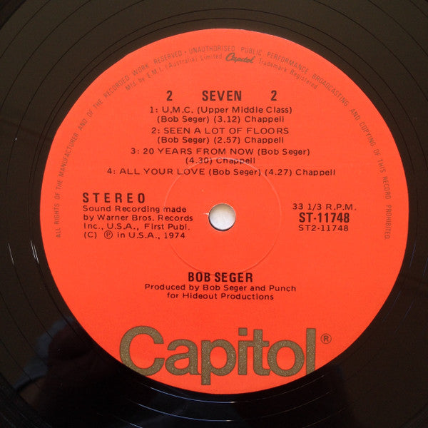 Bob Seger : Seven (LP, Album, RE)