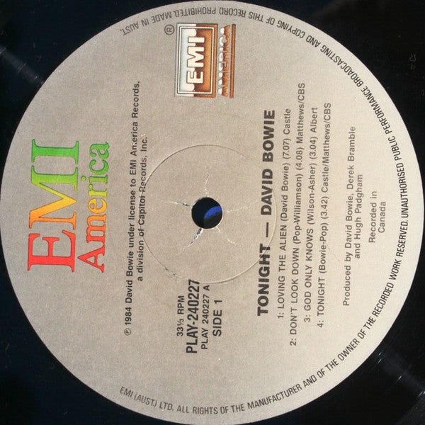 David Bowie : Tonight (LP, Album)