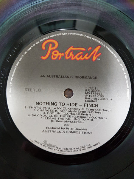 Finch (6) : Nothing To Hide (LP, Album)