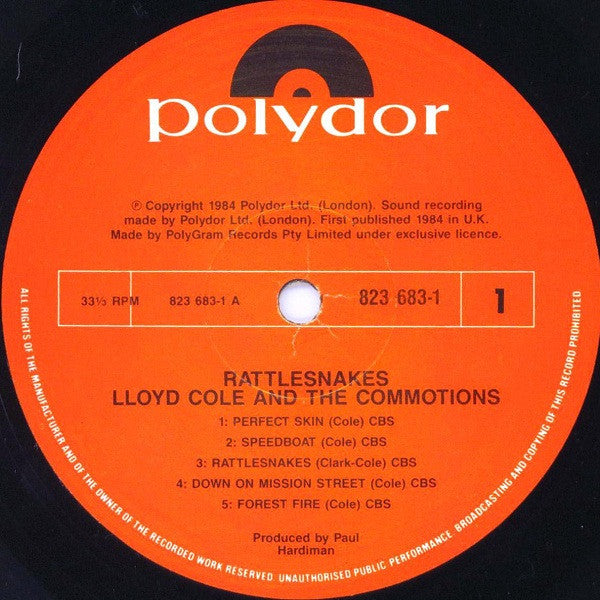 Lloyd Cole And The Commotions* : Rattlesnakes (LP, Album)