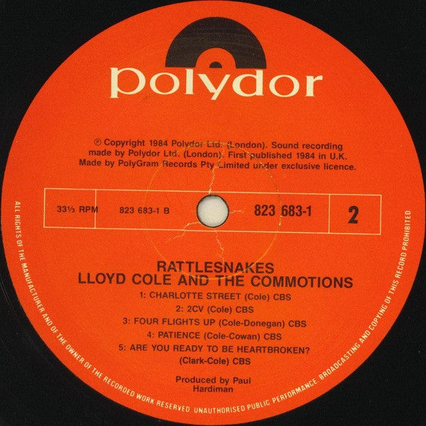 Lloyd Cole And The Commotions* : Rattlesnakes (LP, Album)