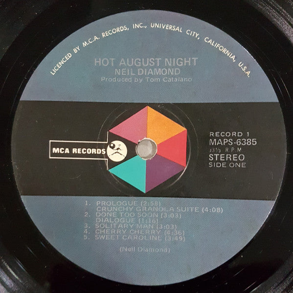 Neil Diamond : Hot August Night (2xLP, Album, Gat)