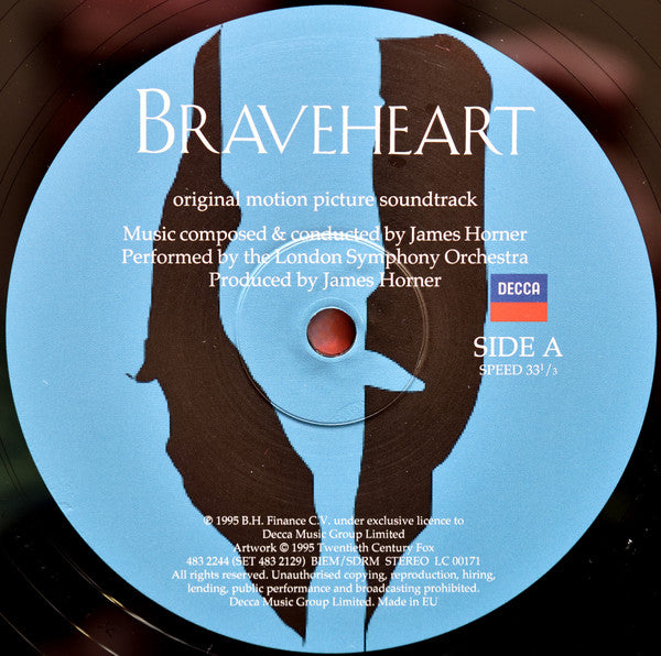 James Horner Performed By London Symphony Orchestra : Braveheart (Original Motion Picture Soundtrack) (2xLP, Album, RE)